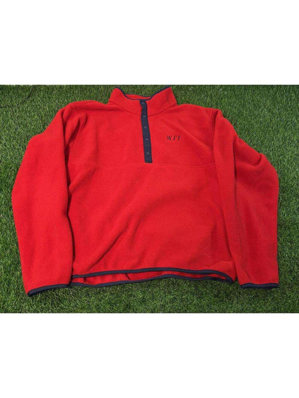 L.L.Bean Red Fleece Pullover Fleece Sweatshirt with WFP Embroidery Size Large